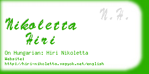 nikoletta hiri business card